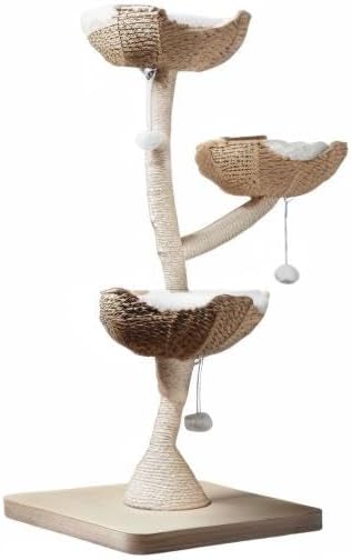Habitat Haven The Sanctuary Cat Tree - Luxury Cat Condo, Large Modern Indoor Tower with 3 Faux Fur Beds, Scratching Posts, and Toys for Cats, 23-Inch Width x 23-Inch Depth x 52-Inch Height - Image 10