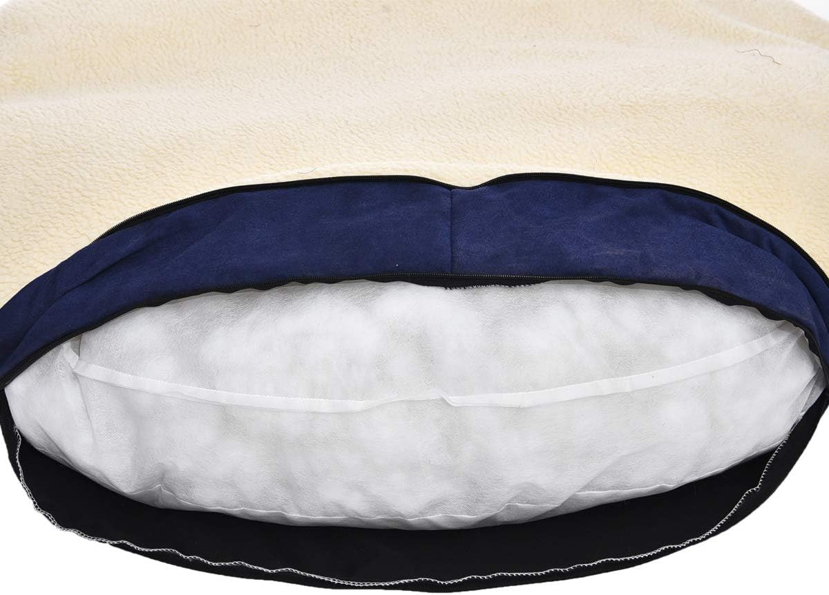 AmazonBasics Pet Cave Bed for Dogs and Cats, with Removable Nesting Cave Cover, Fits up to 30lbs Pets, 35 x 35 x 13 inches, Blue - Image 4