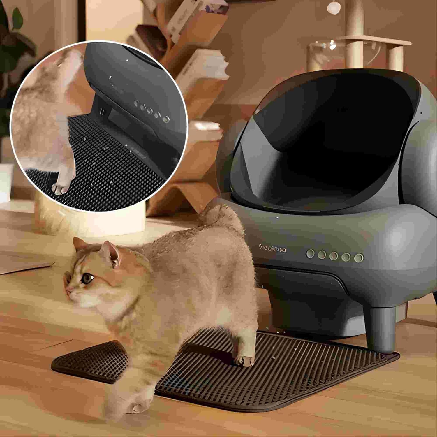 Neakasa M1 Plus Open-Top Self-Cleaning Cat Litter Box, 360° Safety Sensors, Advanced Odor & Leak Control, Automatic for Large & Multi-Cat Homes, Litter Mat & 2 Rolls Refill Bags Included - Image 5
