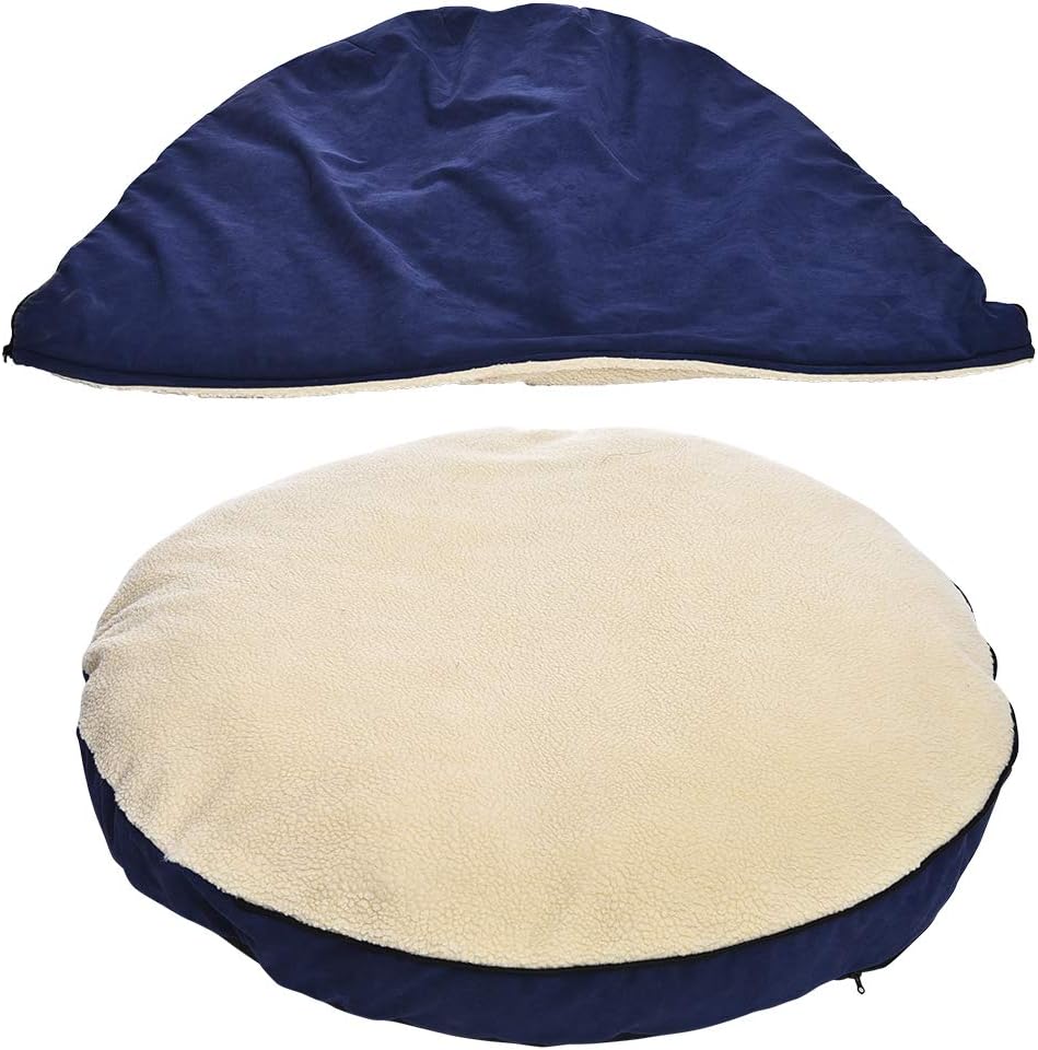 AmazonBasics Pet Cave Bed for Dogs and Cats, with Removable Nesting Cave Cover, Fits up to 30lbs Pets, 35 x 35 x 13 inches, Blue - Image 3
