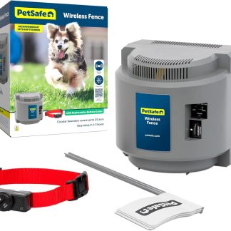 PetSafe Original Wireless Electric Fence for Dogs, Portable for Travel Covers Up to 1/2 Acre, Waterproof Collar for Pets 8lb+ with Tone/Static (Gray), from the Parent Company of Invisible Fence Brand