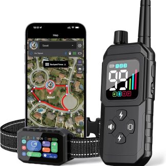 GPS Wireless Dog Fence – Free App Control, Custom GPS Boundary, Beep/Vibration/Static Modes, IP67 Waterproof, Long Battery Life, for Dogs 10–120 lbs, Remote Training Kit