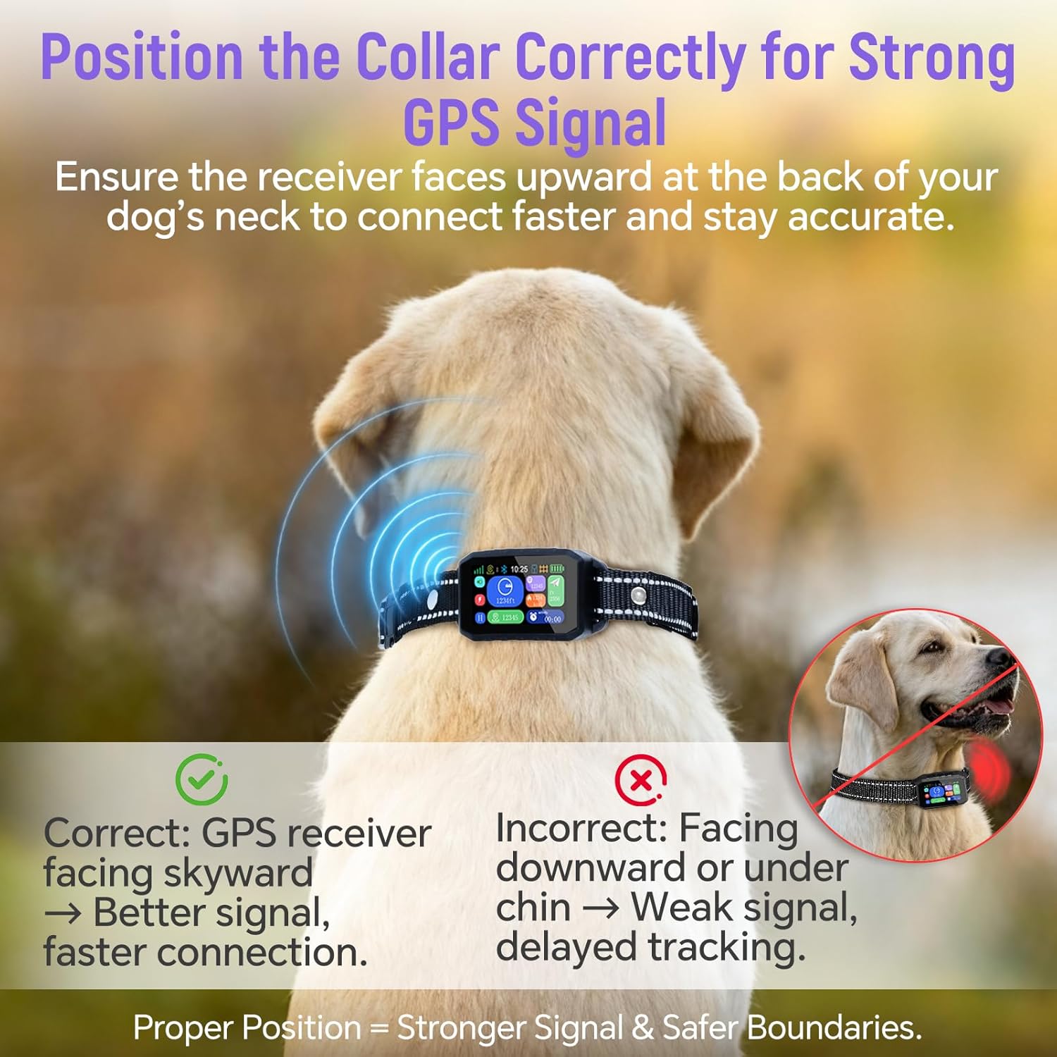 GPS Wireless Dog Fence – Free App Control, Custom GPS Boundary, Beep/Vibration/Static Modes, IP67 Waterproof, Long Battery Life, for Dogs 10–120 lbs, Remote Training Kit - Image 7