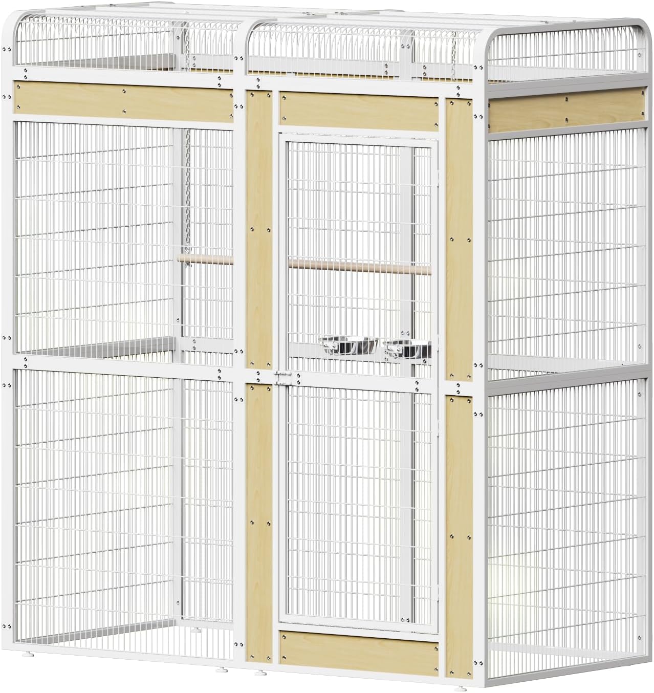 Large Bird Cage for Parakeets Outdoor Bird Aviary Parrot Cage with Perch, Birdcage for Macaws Canaries Parrots Budgie Lovebirds-White (2 Box Set) - Image 9