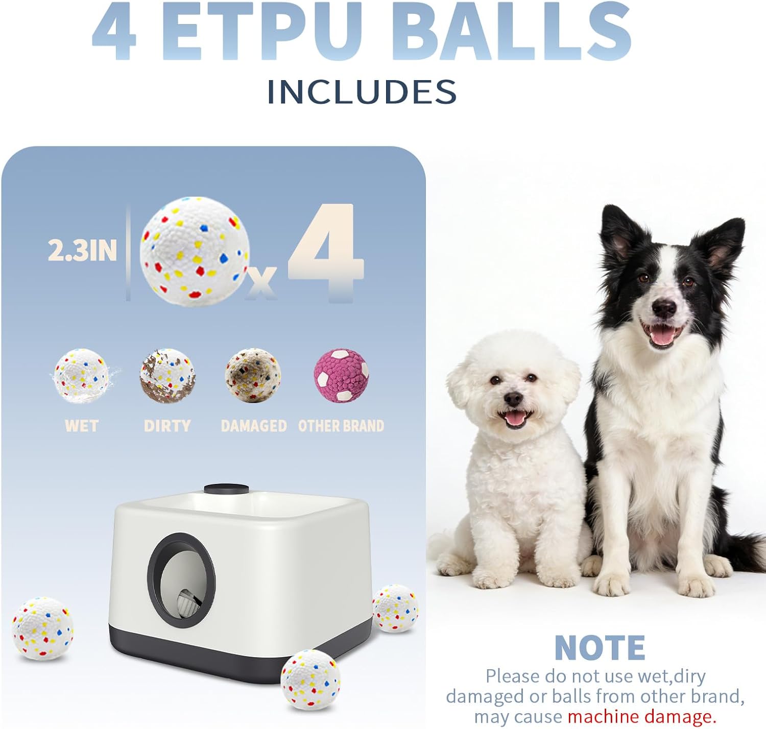 Automatic Dog Ball Launcher, Auto & Manual Dual Mode Dog Ball Thrower, Interactive Dog Toy for Boredom & Brain Stimulation with 4 ETPU Balls, Indoor Outdoor Use for All Breeds - Image 3