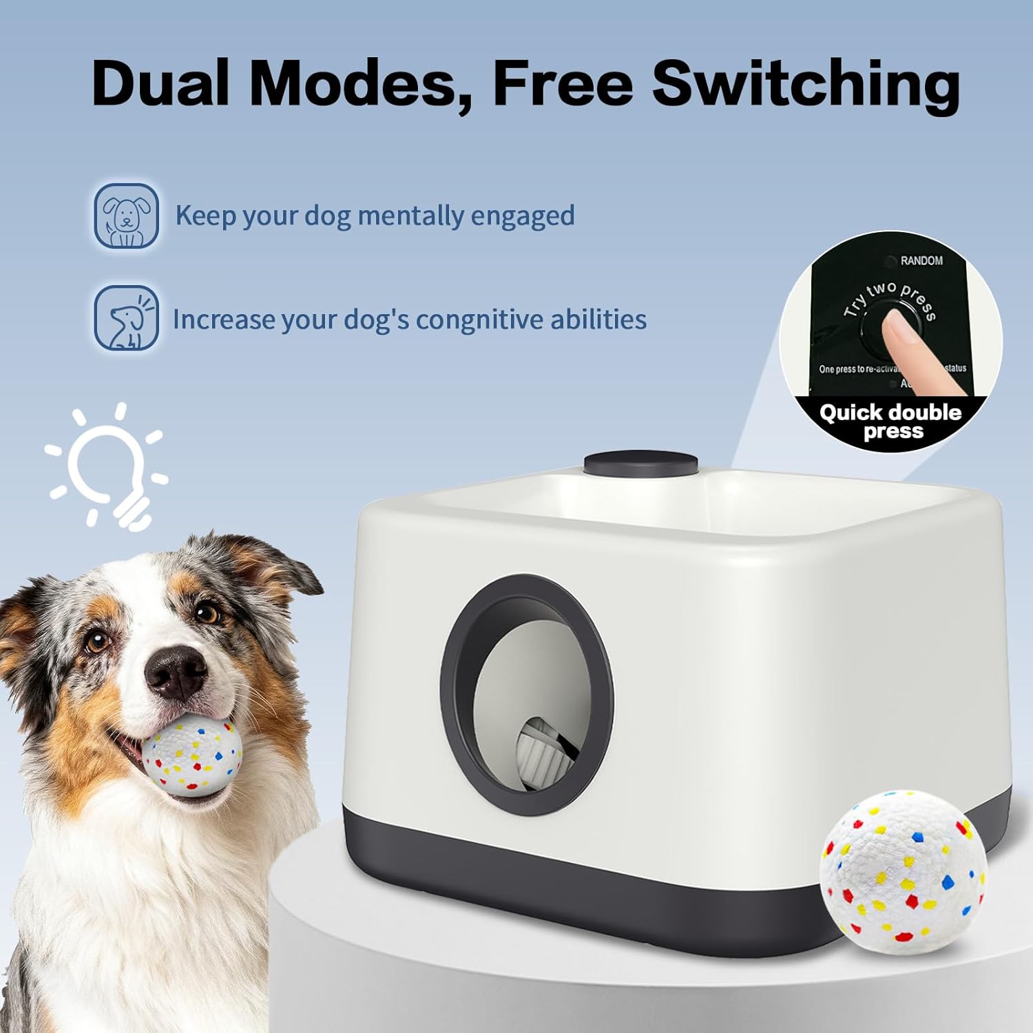 Automatic Dog Ball Launcher, Auto & Manual Dual Mode Dog Ball Thrower, Interactive Dog Toy for Boredom & Brain Stimulation with 4 ETPU Balls, Indoor Outdoor Use for All Breeds - Image 7