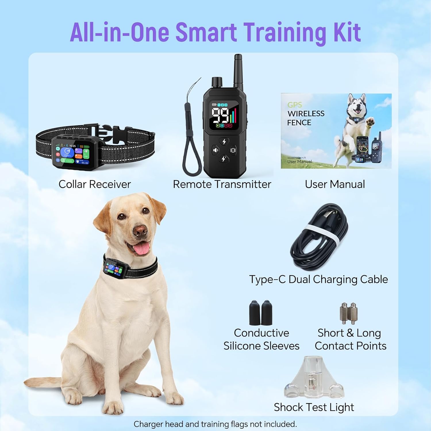 GPS Wireless Dog Fence – Free App Control, Custom GPS Boundary, Beep/Vibration/Static Modes, IP67 Waterproof, Long Battery Life, for Dogs 10–120 lbs, Remote Training Kit - Image 8