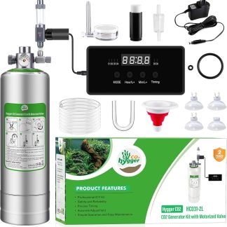 Upgraded 2L/5L Aquarium CO2 Generator System with Timer-Enabled Motor Valve, Upgrade CO2 System Kit with Quick-Release Structure for Aquarium Plants Tanks (5L)