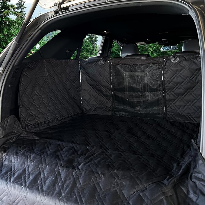 Bulldogology SUV Cargo Liner for Dogs 55"x82" Heavy Duty Complete Pet Trunk Cargo Cover Area - Trunk Cover Car Protector for Dogs Waterproof Nonslip Mat - Dog Cargo Liner SUVs Vans Cars (Large, Black) - Image 8