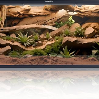 Phailozoo 120 Gallon Bearded Dragon Tank,48" x 24" x 24" Reptile Tank with Sliding Door Top Screen Ventilation, Front Opening Reptile Enclosure for Easy Maintenance