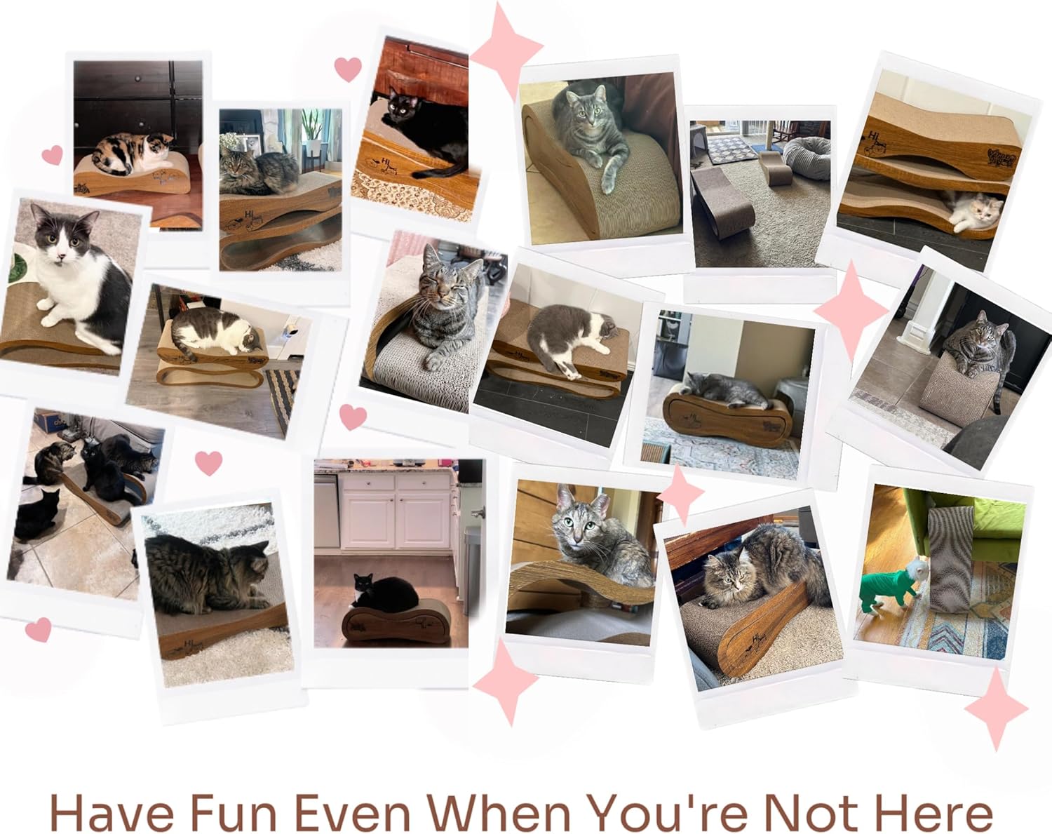 Cat Scratcher 2 in 1 Scratchers for Indoor Cats Scratching Board Cardboard, Horizontal Corrugated Scratch Pad for Cats as Beds & Furniture Reversible Sofa Scratch - Image 9