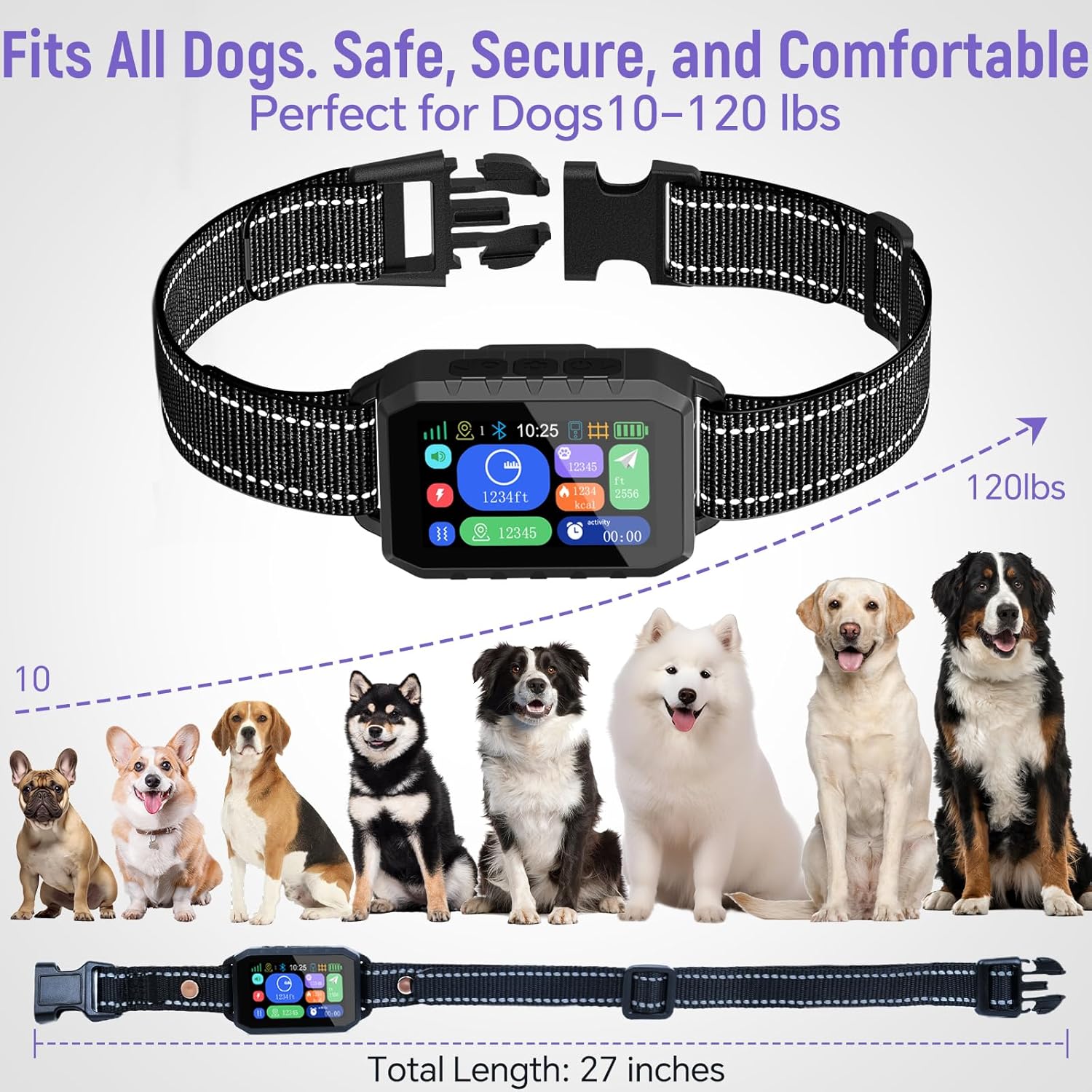 GPS Wireless Dog Fence – Free App Control, Custom GPS Boundary, Beep/Vibration/Static Modes, IP67 Waterproof, Long Battery Life, for Dogs 10–120 lbs, Remote Training Kit - Image 6