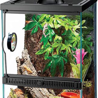 Zilla 11 Gallon Glass Tropical Vertical Habitat Starter Kit for Small Tree Dwelling Reptiles & Amphibians